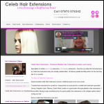 Screen shot of the Celeb Hair Extensions website.