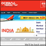 Screen shot of the Oceans Travel website.