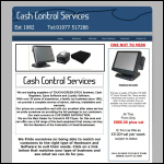 Screen shot of the Cash Control Services website.