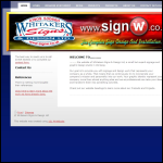Screen shot of the Whitakers Signs & Design Ltd website.