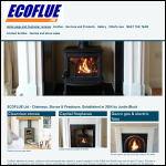 Screen shot of the Ecoflue Ltd website.