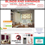 Screen shot of the Blinds & Awnings website.