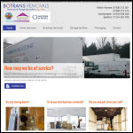 Screen shot of the Botrans Removals & Storage website.