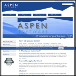 Screen shot of the Aspen Software website.