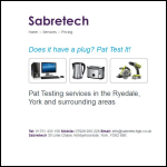 Screen shot of the Sabretech website.