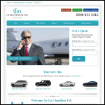 Screen shot of the Go Chauffeur website.