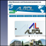 Screen shot of the Albol Electronic & Mechanical Products Ltd website.