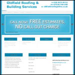 Screen shot of the Oldfield Roofing website.