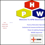 Screen shot of the H P W Electrical Installations website.