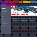 Screen shot of the Ram Promotions Ltd website.