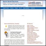 Screen shot of the Aaron Aerials website.
