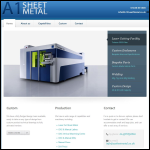 Screen shot of the A1 Sheet Metal website.