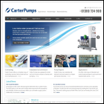 Screen shot of the Carter Pumps Ltd website.