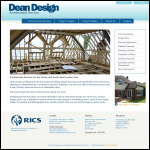 Screen shot of the Dean Design Architectural Services Ltd website.