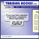 Screen shot of the Training Access (UK) website.
