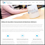 Screen shot of the Aldous & Saunders Accountants & Business Advisors website.