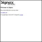 Screen shot of the Signex website.