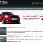 Screen shot of the T & W Performance Cars website.