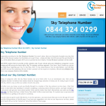 Screen shot of the Sky Telephone Number website.
