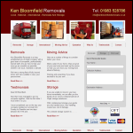 Screen shot of the Ken Bloomfield Removals website.