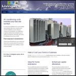 Screen shot of the Livingaire Air Conditioning website.