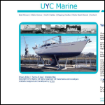 Screen shot of the Universal Yacht Cradles Ltd website.