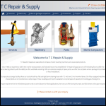 Screen shot of the T C Repair & Supply website.