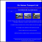 Screen shot of the Vic Haines Transport Ltd website.