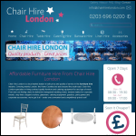 Screen shot of the Chair Hire London website.
