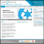 Screen shot of the Moores Recyling Ltd website.