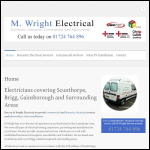 Screen shot of the M Wright Electrical website.