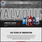 Screen shot of the Valvoline Oil Co. website.