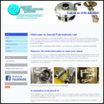 Screen shot of the Ascott Fabrications Ltd website.