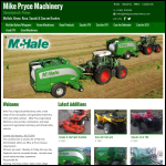 Screen shot of the Mike Pryce Agricultural Machinery website.