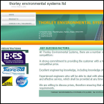 Screen shot of the Thorley Environmental Systems Ltd website.