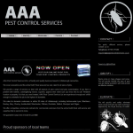 Screen shot of the AAA Pest Control Services website.