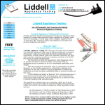 Screen shot of the Liddell Appliance Testing website.