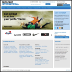 Screen shot of the Prosport International website.