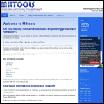 Screen shot of the Miltools Engineering Supplies website.
