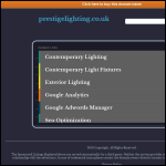 Screen shot of the Prestige Lighting Solutions website.