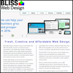 Screen shot of the Bliss Web Design website.