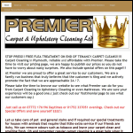 Screen shot of the Premier Carpet & Upholstery Cleaning Ltd website.