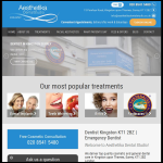 Screen shot of the Aesthetika Dental Studio website.