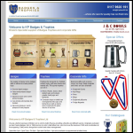 Screen shot of the K P Badges & Trophies Ltd website.