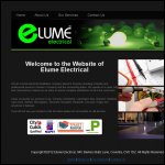 Screen shot of the Elume Electrical website.