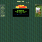 Screen shot of the Hecks Farmhouse Cider website.