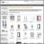 Screen shot of the Snap Frames Warehouse website.