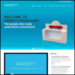 Screen shot of the Varsity Packaging Ltd website.