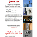 Screen shot of the Prime Security Systems Ltd website.