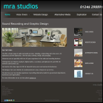 Screen shot of the Mra Studios website.